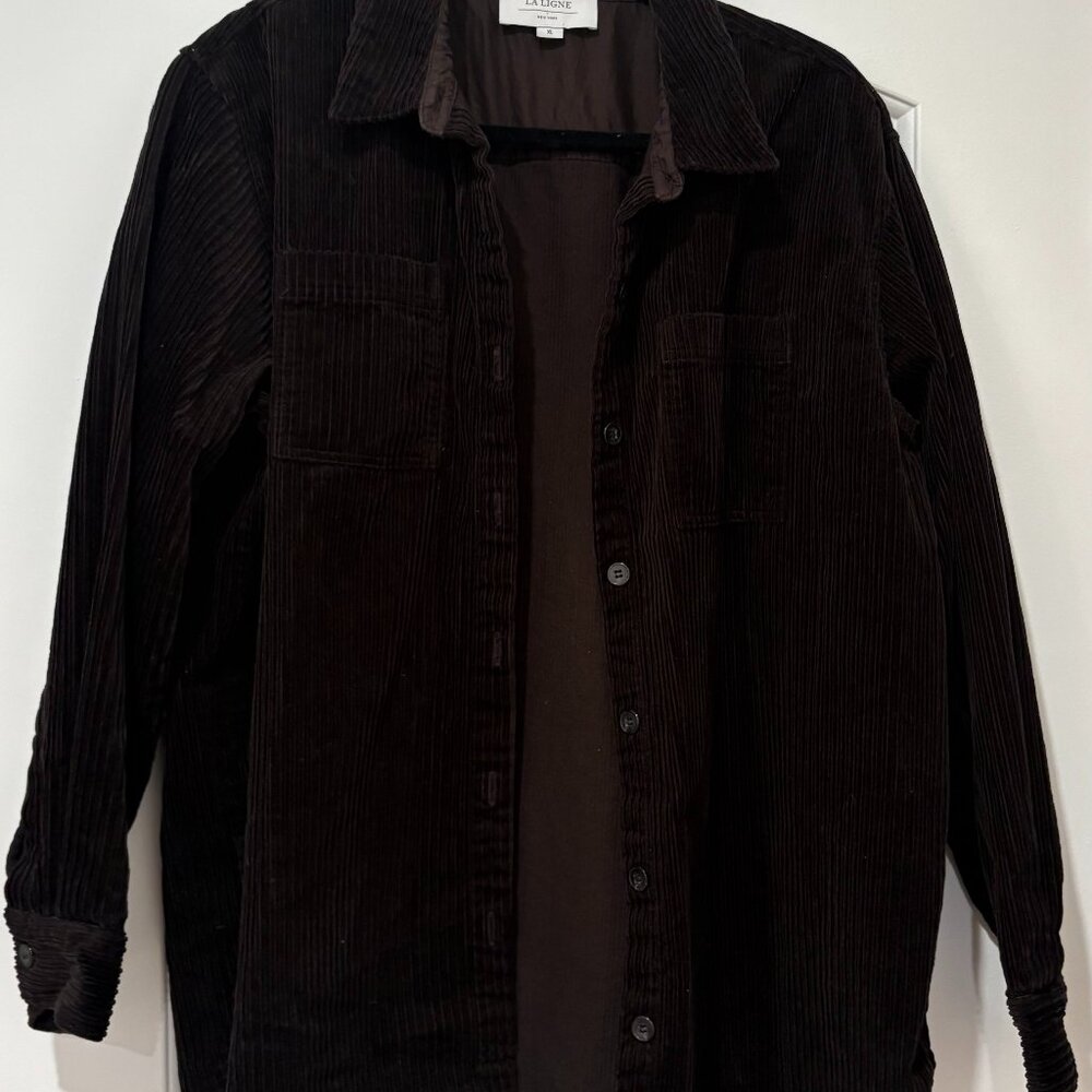 La Ligne Reece Chocolate Brown Corduroy Shacket NWT